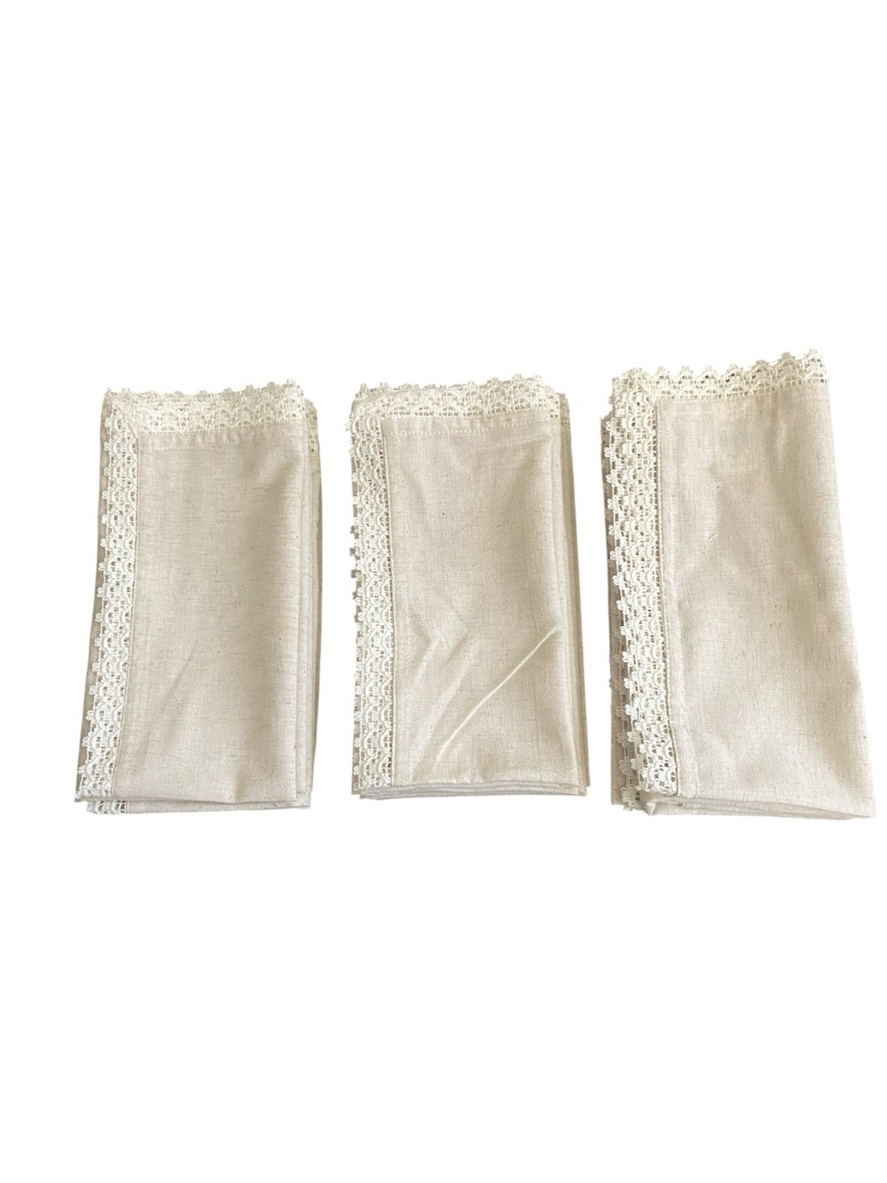 Pier 1 imports Elegant Lace-Trim Napkins - Cream (Set of 9)